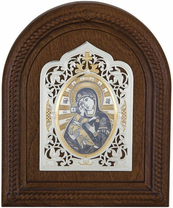 Икона из серебра "Владимирская Пресвятая Богородица"