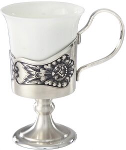 Кофейная чашка из серебра "Цветок"
