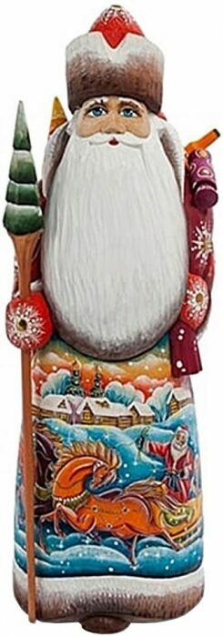 Резная статуэтка "Дед Мороз с мешком"