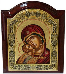 Икона "Владимирская икона Божией Матери" с навершием