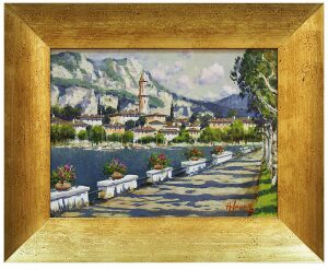 Картина "Городок в горах" Sannino