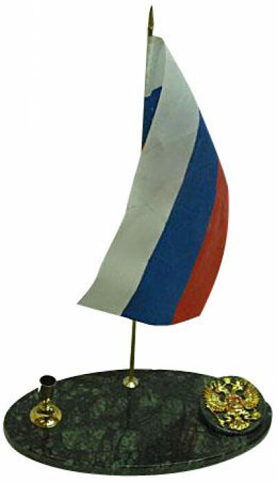Письменный набор из мрамора "Флаг на подставке"