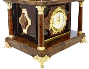 Часы-сейф из черно-рыжего обсидиана "Лев"