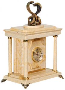 Часы-сейф из мрамора "Кобра"