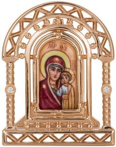 Икона "Казанская Богоматерь" из красного золота