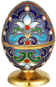 Шкатулка-яйцо "Цветок" (серебро, эмаль)