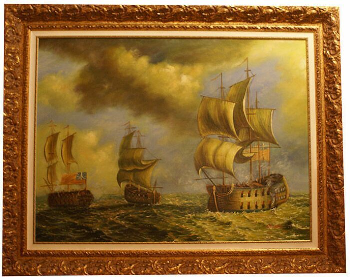 Картина "Морское сражение"