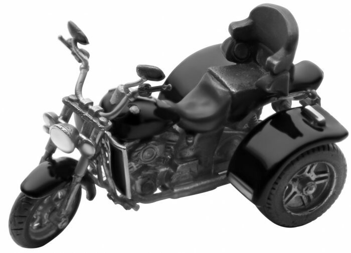 Мотоцикл "Harley Davidson" из серебра (черный)