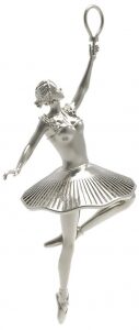 Елочная игрушка "Балерина" из серебра