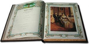 Книга в кожаном переплете "Семейная летопись" с литьем