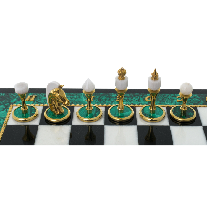 Шахматы из малахита "Классик Компакт"