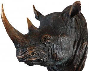 Авторская скульптура из бронзы "Голова носорога"