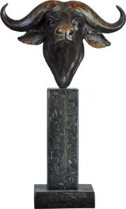 Авторская скульптура из бронзы "Голова буйвола"