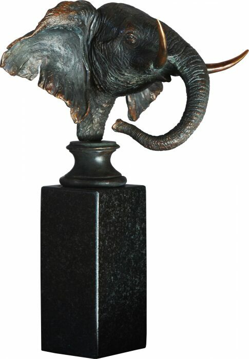Авторская скульптура из бронзы "Голова слона"