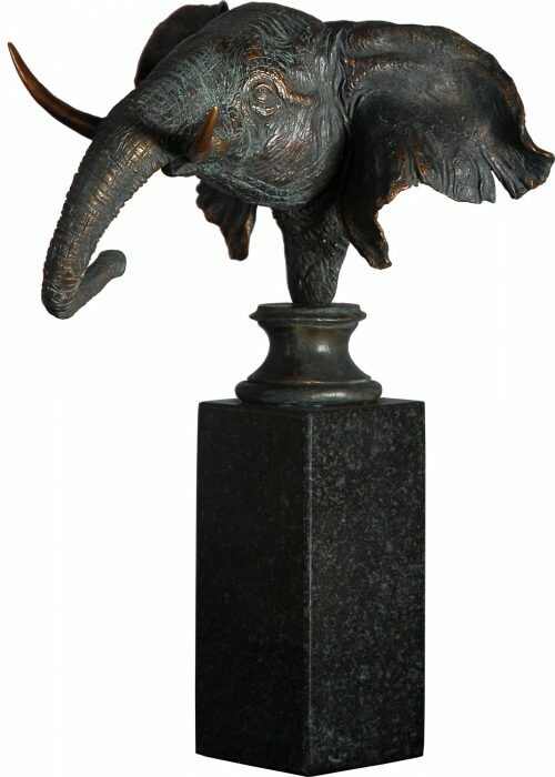 Авторская скульптура из бронзы "Голова слона"