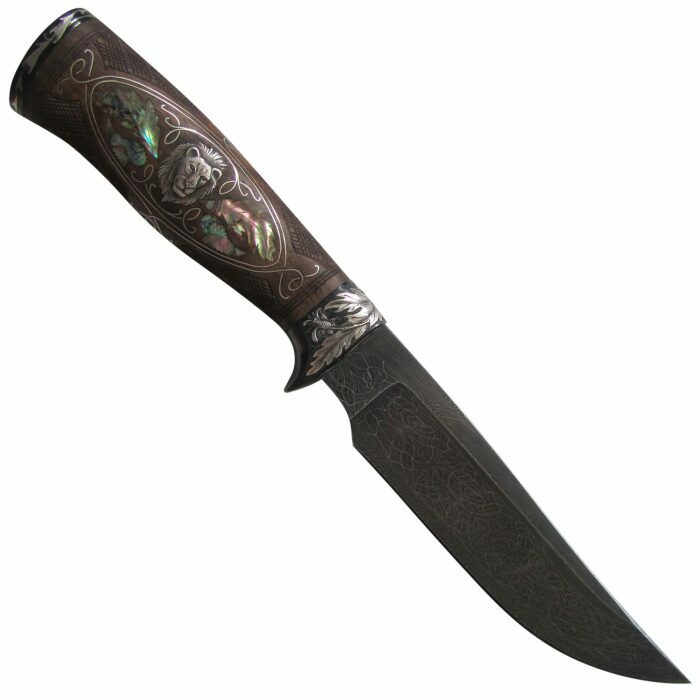 Авторский нож "Лев" из дамасской стали