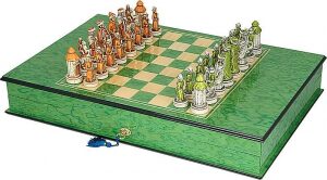 Игровой набор "1000-летие Казани" (шахматы и нарды) зеленый