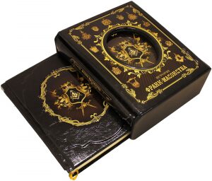 Книги в кожаном переплете "Исторiя франк-масонства от вознiкновенiя его до настоящаго времени" (2 тома, в футляре)