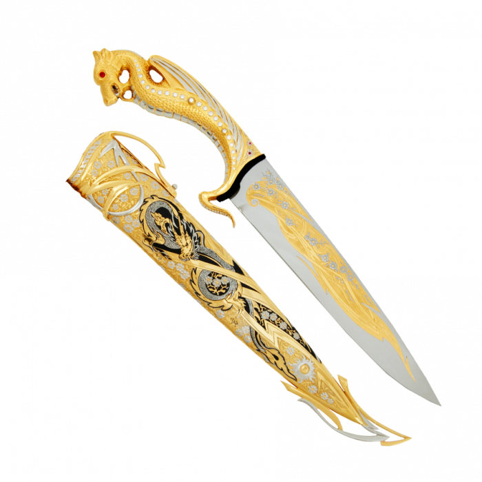 Нож украшенный "Дракон" Златоуст