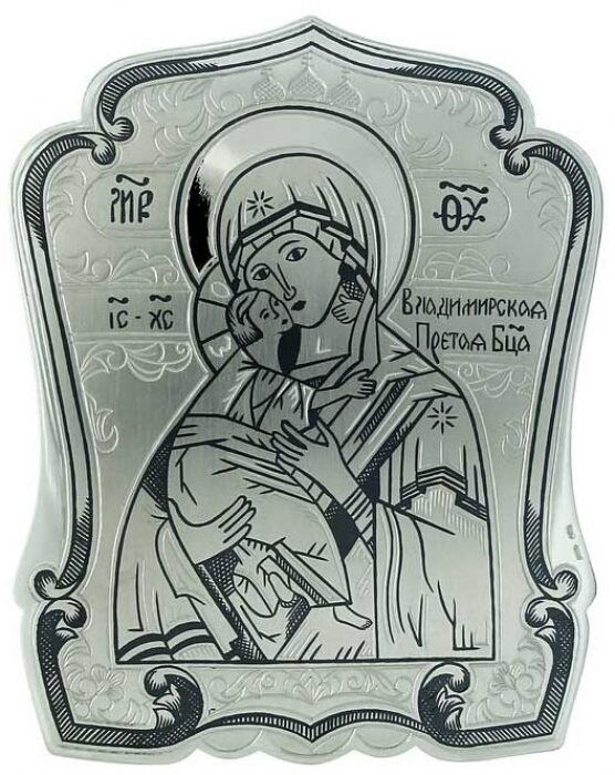 Серебряная икона "Владимирская"