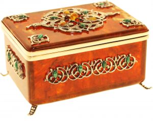 Коробка для чая из янтаря "Восточная сказка"