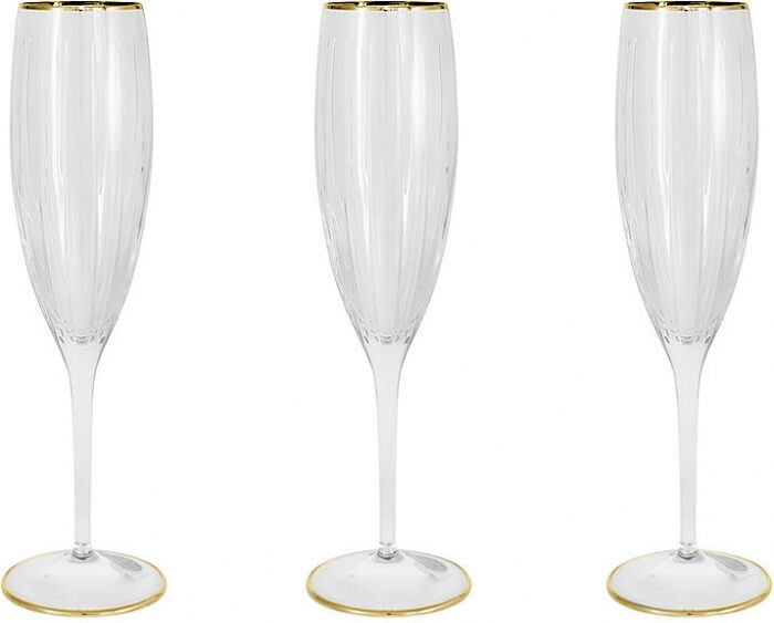 Набор из 6 бокалов для шампанского "Пиза" золото