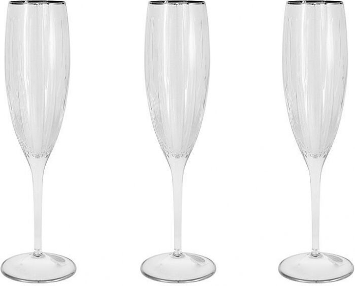 Набор из 6 бокалов для шампанского "Пиза" серебро