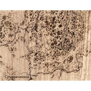 Карта республики Саха (Якутия) из дерева, на заказ