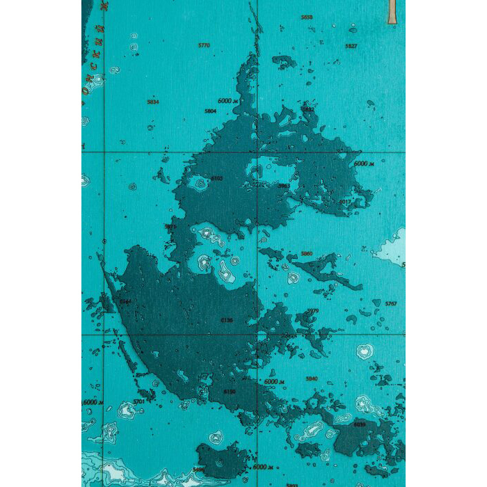 Карта северо-западной части Тихого океана магнитная из дерева, на заказ