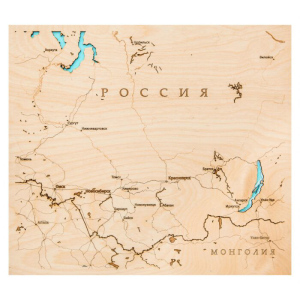 Карта России из дерева, полиптих, на заказ