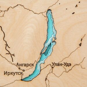 Карта России из дерева, полиптих, на заказ