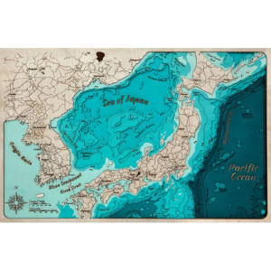 Карта Японии из дерева, большая, на заказ