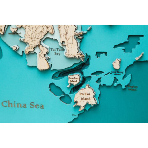Карта Гонконга из дерева, на заказ