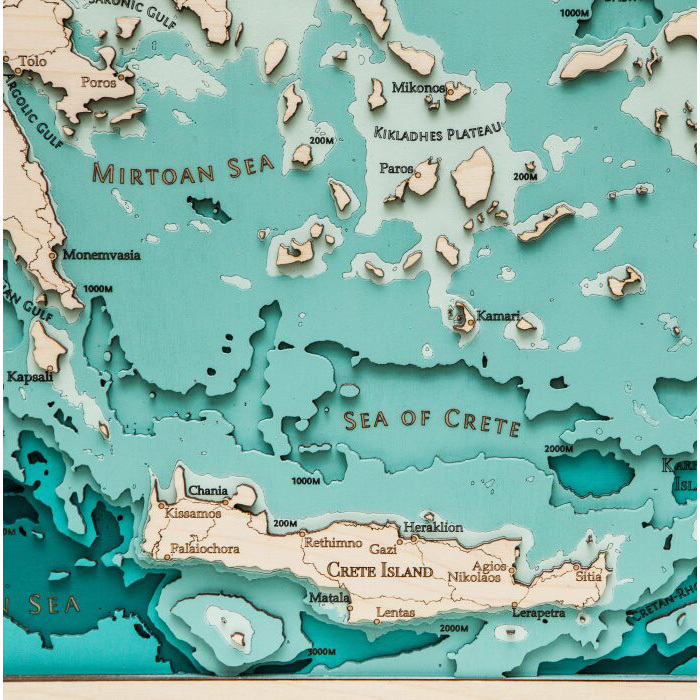 Карта Греции из дерева, на заказ