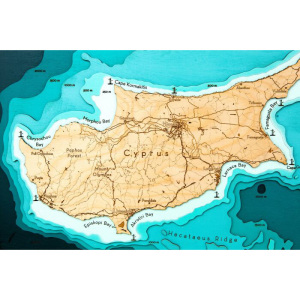 Карта острова Кипр из дерева, на заказ