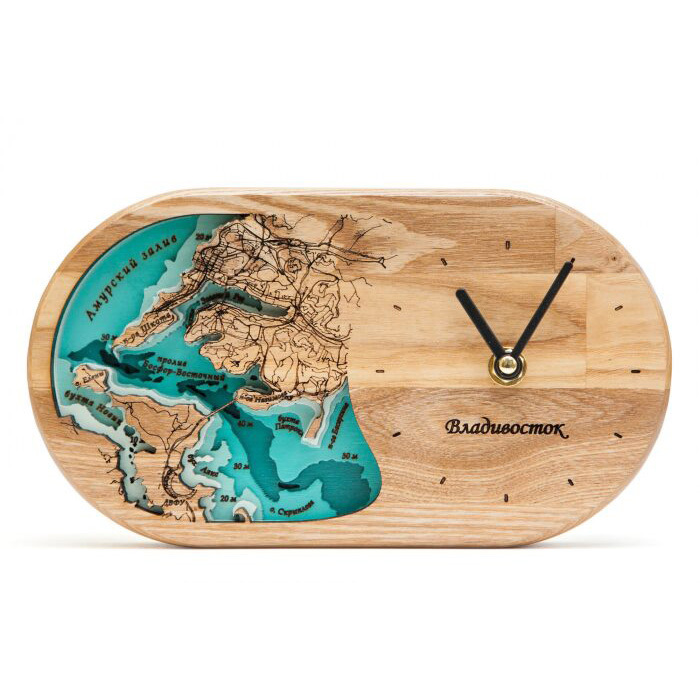 Часы настольные из дерева "Владивосток"