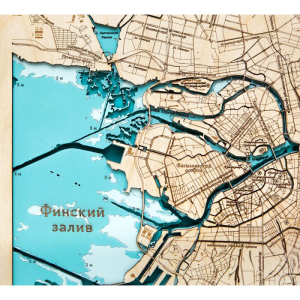 Карта Санкт-Петербурга из дерева, на заказ
