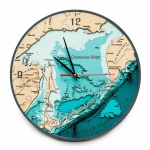 Часы из дерева "Охотское море"
