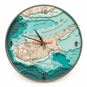 Часы из дерева "Остров Кипр"