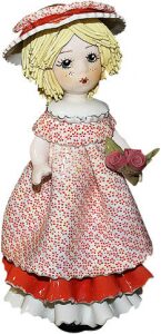 Статуэтка "Кукла со светлыми волосами с розами"