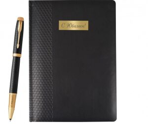 Набор с гравировкой: ежедневник недатированный и ручка-роллер "IM Premium" Core Black GT