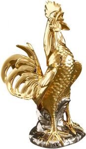 Статуэтка "Петух", цвет: золотой и платиновый