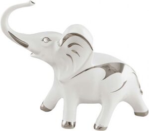 Статуэтка "Слон", цвет: белый с платиной