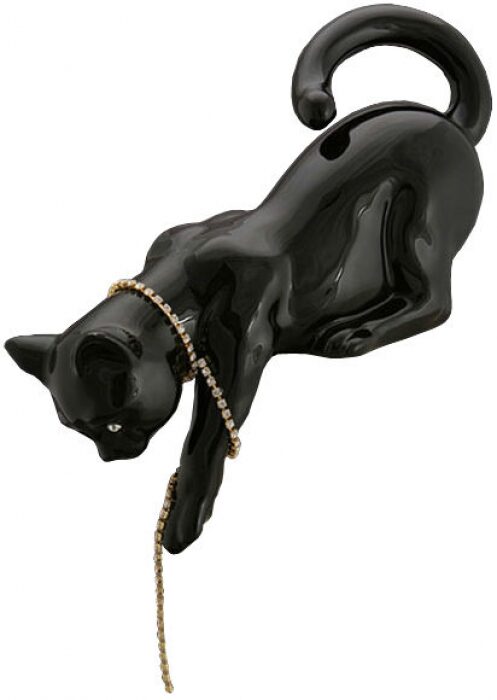 Статуэтка "Кошка спрыгивающая", цвет: черный