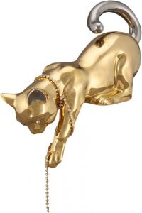 Статуэтка "Кошка спрыгивающая", цвет: золотой с платиной