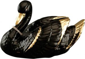 Статуэтка "Лебедь", цвет: чёрный