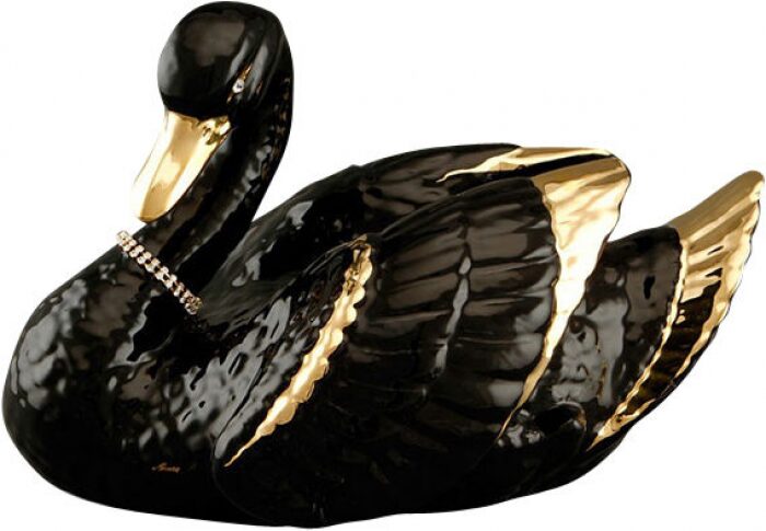 Статуэтка "Лебедь" малая, цвет: чёрный