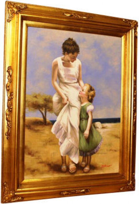 Картина "Мама с дочкой у моря"