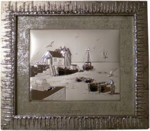 Картина "Морской пейзаж", рамка серебряного цвета