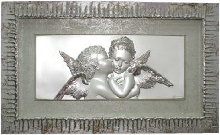 Картина "Ангелы", рамка серебряного цвета